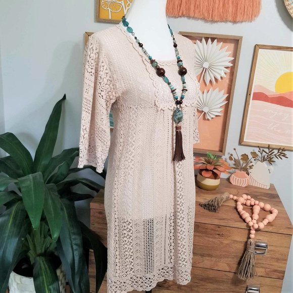Dress. Ecru Lace & Crochet. New Directions Brand. Size 4. - Picture 5 of 13
